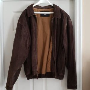 Men's Brown Suede Dockers Bomber Jacket